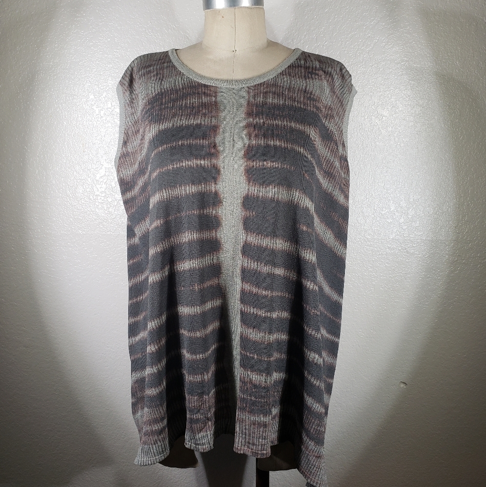 Viviana Uchitel Shibori Sleeveless Swing Top Sz M